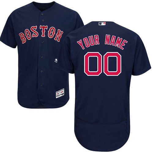 Men's Majestic Boston Red Sox Customized Navy Blue Alternate Flex Base Authentic Collection MLB Jersey