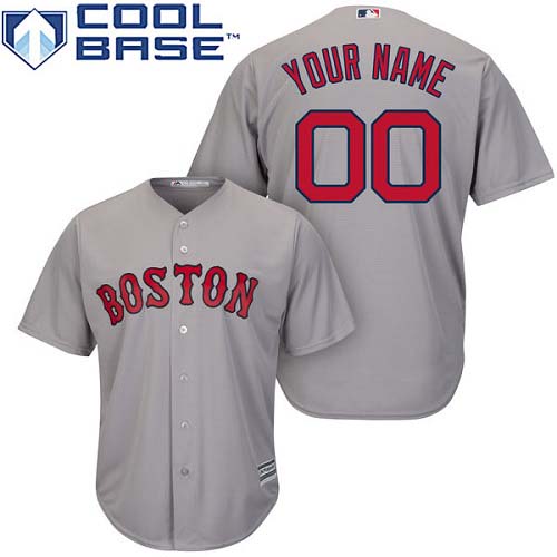 Youth Majestic Boston Red Sox Customized Replica Grey Road Cool Base MLB Jersey