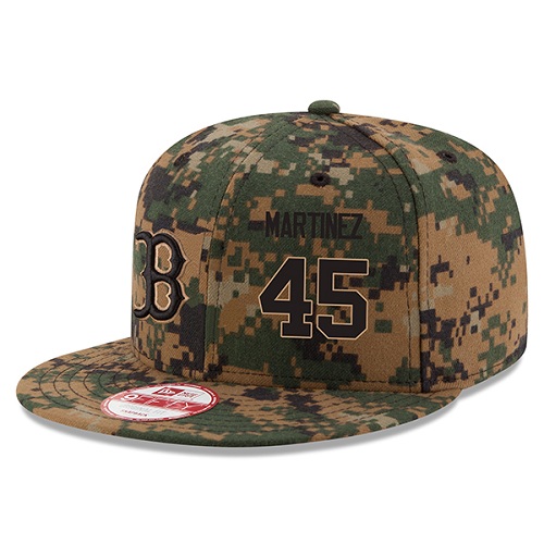 MLB Men's Boston Red Sox #45 Pedro Martinez New Era Digital Camo 2016 Memorial Day 9FIFTY Snapback Adjustable Hat