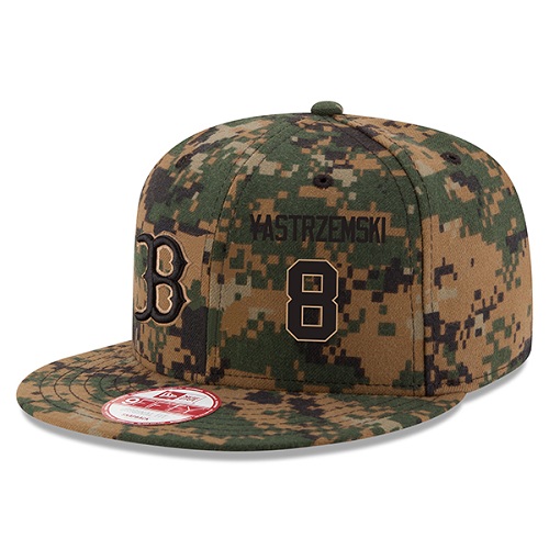 MLB Men's Boston Red Sox #8 Carl Yastrzemski New Era Digital Camo 2016 Memorial Day 9FIFTY Snapback Adjustable Hat