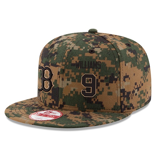 MLB Men's Boston Red Sox #9 Ted Williams New Era Digital Camo 2016 Memorial Day 9FIFTY Snapback Adjustable Hat