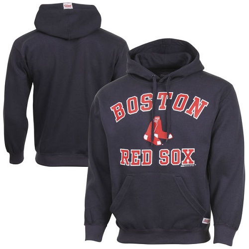 MLB Boston Red Sox Stitches Fastball Fleece Pullover Hoodie - Navy Blue
