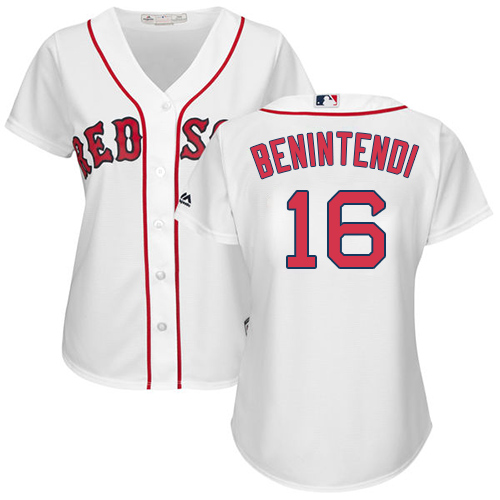 Women's Majestic Boston Red Sox #16 Andrew Benintendi Replica White Home MLB Jersey