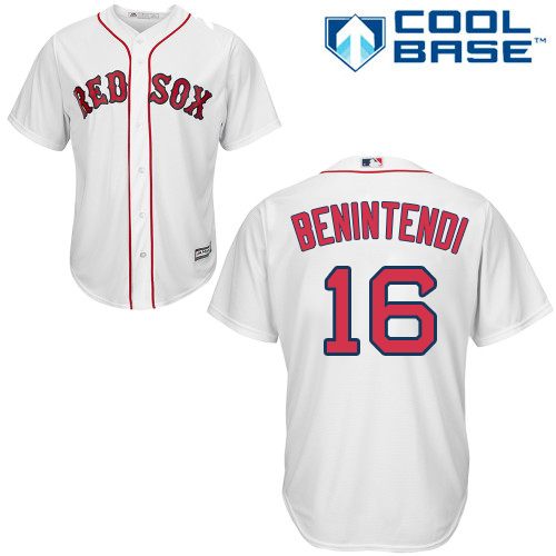 Youth Majestic Boston Red Sox #16 Andrew Benintendi Replica White Home Cool Base MLB Jersey