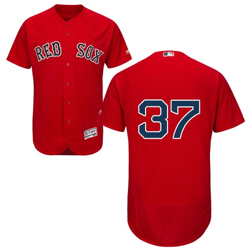 Men's Majestic Boston Red Sox #37 Bill Lee Red Alternate Flex Base Authentic Collection MLB Jersey