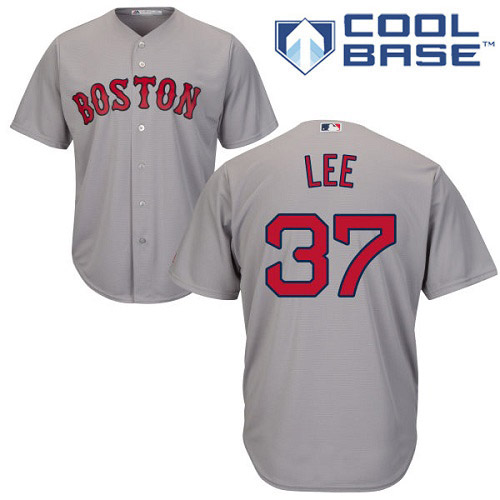 Men's Majestic Boston Red Sox #37 Bill Lee Replica Grey Road Cool Base MLB Jersey