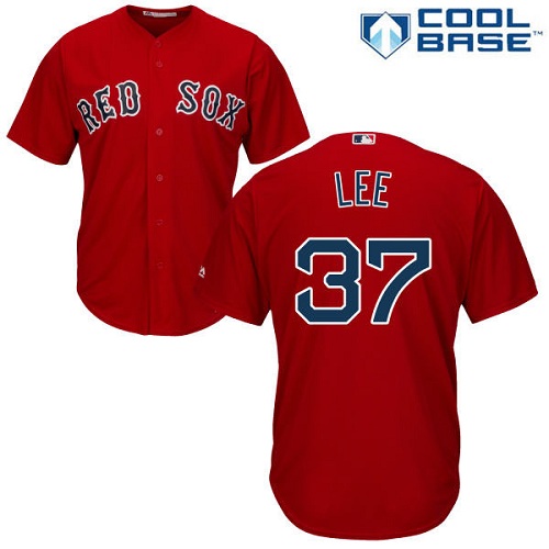 Men's Majestic Boston Red Sox #37 Bill Lee Replica Red Alternate Home Cool Base MLB Jersey