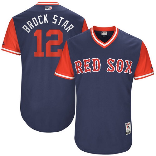 Men's Majestic Boston Red Sox #12 Brock Holt 
