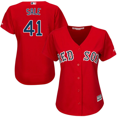Women's Chris Sale Boston Red Sox #41 Red MLB Jersey