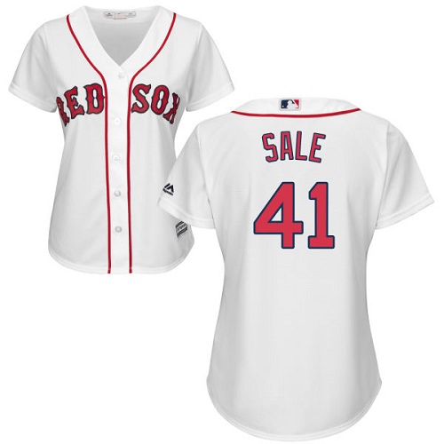 Women's Majestic Boston Red Sox #41 Chris Sale Authentic White Home MLB Jersey