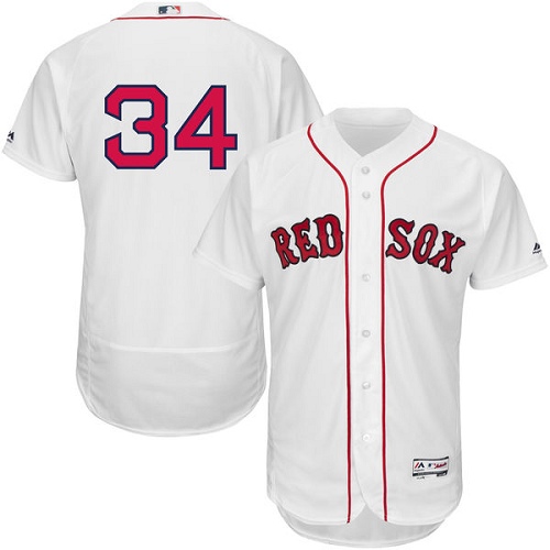 Men's Majestic Boston Red Sox #34 David Ortiz White Home Flex Base Authentic Collection MLB Jersey