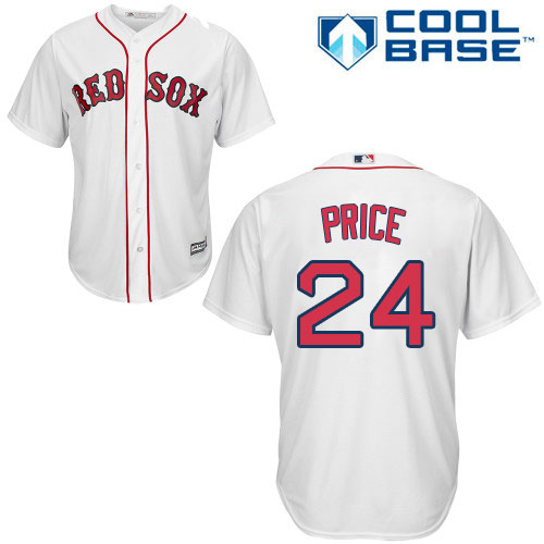 Men's Majestic Boston Red Sox #24 David Price Replica White Home Cool Base MLB Jersey
