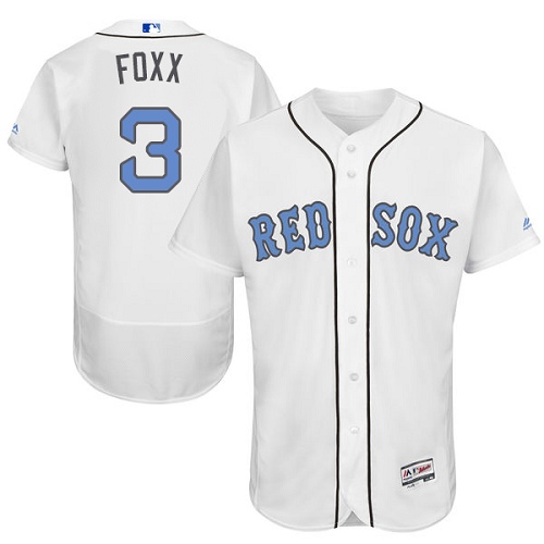 Men's Majestic Boston Red Sox #3 Jimmie Foxx Authentic White 2016 Father's Day Fashion Flex Base MLB Jersey