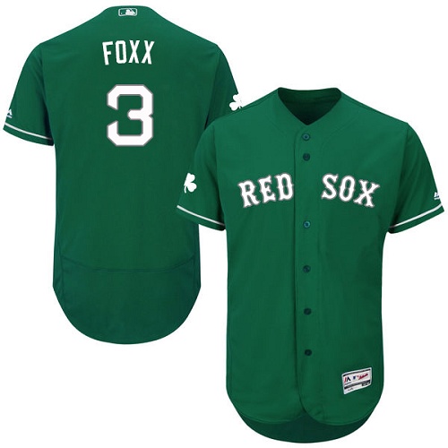 Men's Majestic Boston Red Sox #3 Jimmie Foxx Green Celtic Flexbase Authentic Collection MLB Jersey
