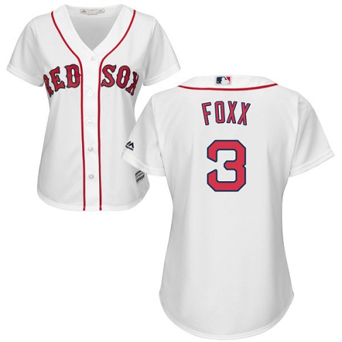 Women's Majestic Boston Red Sox #3 Jimmie Foxx Replica White Home MLB Jersey