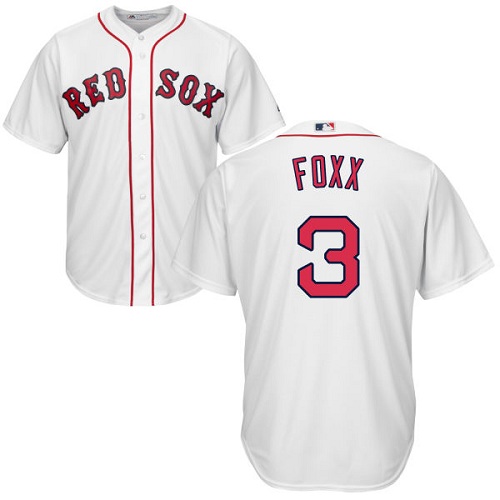 Youth Majestic Boston Red Sox #3 Jimmie Foxx Replica White Home Cool Base MLB Jersey