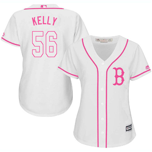 Women's Majestic Boston Red Sox #56 Joe Kelly Authentic White Fashion MLB Jersey