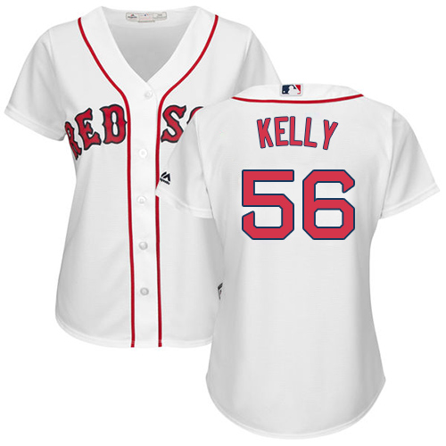 Women's Majestic Boston Red Sox #56 Joe Kelly Authentic White Home MLB Jersey