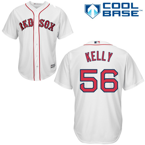 Youth Majestic Boston Red Sox #56 Joe Kelly Authentic White Home Cool Base MLB Jersey