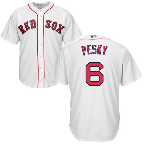 Youth Majestic Boston Red Sox #6 Johnny Pesky Authentic White Home Cool Base MLB Jersey