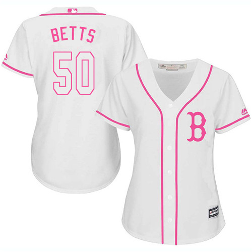 Men's Majestic Boston Red Sox #50 Mookie Betts Replica White Home Cool Base  MLB Jersey