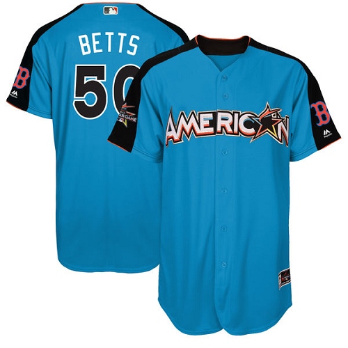 Youth Majestic Boston Red Sox #50 Mookie Betts Replica Blue American League  2017 MLB All-Star MLB Jersey