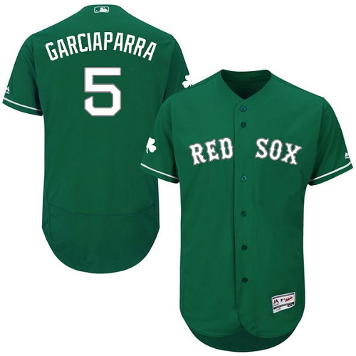 Men's Majestic Boston Red Sox #5 Nomar Garciaparra Green Celtic Flexbase Authentic Collection MLB Jersey
