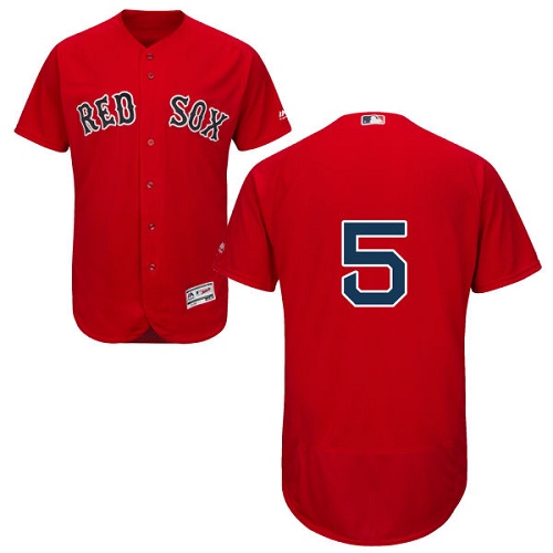 Men's Majestic Boston Red Sox #5 Nomar Garciaparra Red Alternate Flex Base Authentic Collection MLB Jersey