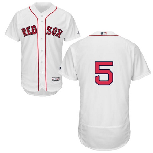 Men's Majestic Boston Red Sox #5 Nomar Garciaparra White Home Flex Base  Authentic Collection MLB Jersey