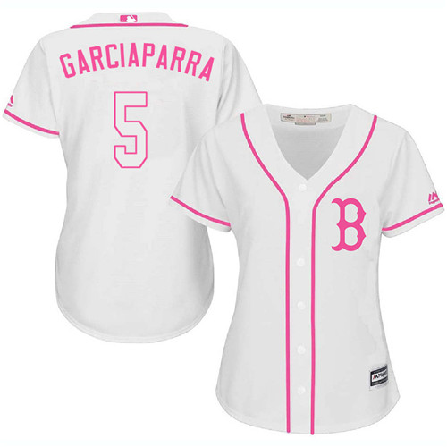 Women's Majestic Boston Red Sox #5 Nomar Garciaparra Authentic White Fashion MLB Jersey