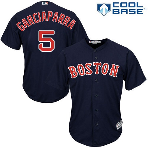 Youth Majestic Boston Red Sox #5 Nomar Garciaparra Authentic Navy Blue Alternate Road Cool Base MLB Jersey