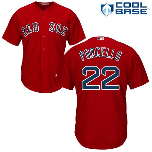 Men's Majestic Boston Red Sox #22 Rick Porcello Replica Red Alternate Home Cool Base MLB Jersey