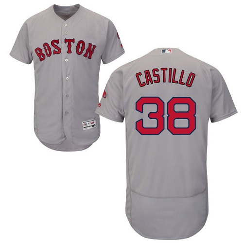 Men's Majestic Boston Red Sox #38 Rusney Castillo Grey Road Flex Base Authentic Collection MLB Jersey