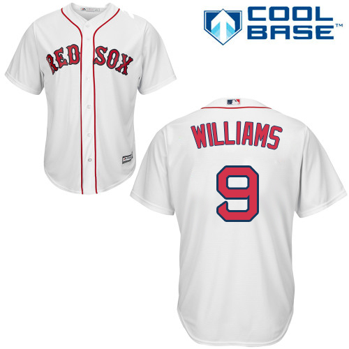 Youth Majestic Boston Red Sox #9 Ted Williams Authentic White Home Cool Base MLB Jersey