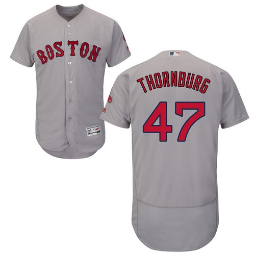 Men's Majestic Boston Red Sox #47 Tyler Thornburg Grey Flexbase Authentic Collection MLB Jersey