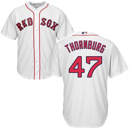 Men's Majestic Boston Red Sox #47 Tyler Thornburg Replica White Home Cool Base MLB Jersey