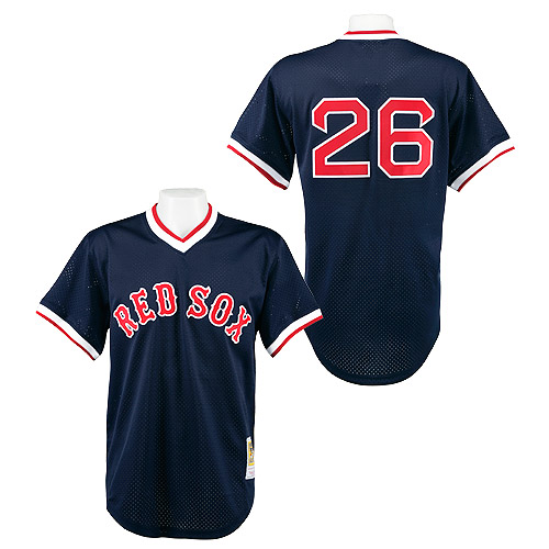 Men's Mitchell and Ness 1991 Boston Red Sox #26 Wade Boggs Authentic Navy Blue Throwback MLB Jersey