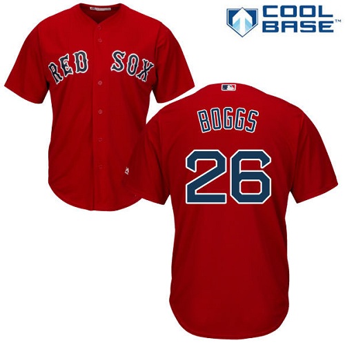 Youth Majestic Boston Red Sox #26 Wade Boggs Replica Red Alternate Home Cool Base MLB Jersey