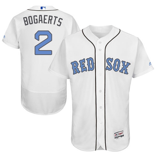 Men's Majestic Boston Red Sox #2 Xander Bogaerts Authentic White 2016 Father's Day Fashion Flex Base MLB Jersey
