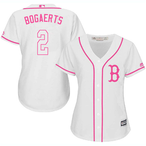 Women's Majestic Boston Red Sox #2 Xander Bogaerts Authentic White Fashion MLB Jersey