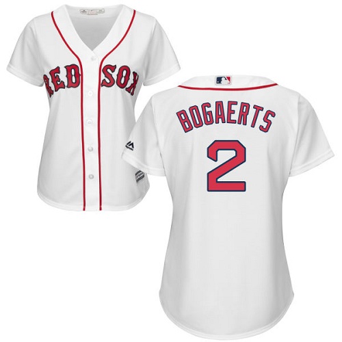 Women's Majestic Boston Red Sox #2 Xander Bogaerts Replica White Home MLB Jersey